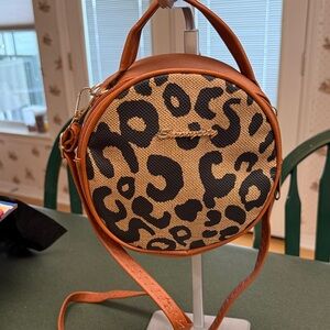 Stylish Brown Leopard Print Crossbody Bag